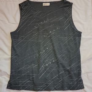 Medium Grey with Silver Design and Sequins Blouse